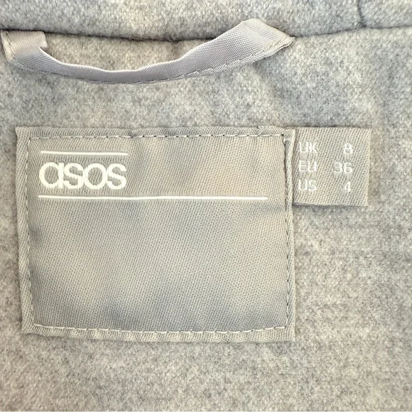 ASOS Petite Gray Slim Hooded Coat with Zip Front | Womens US 4 (Petite) - Picture 10 of 11